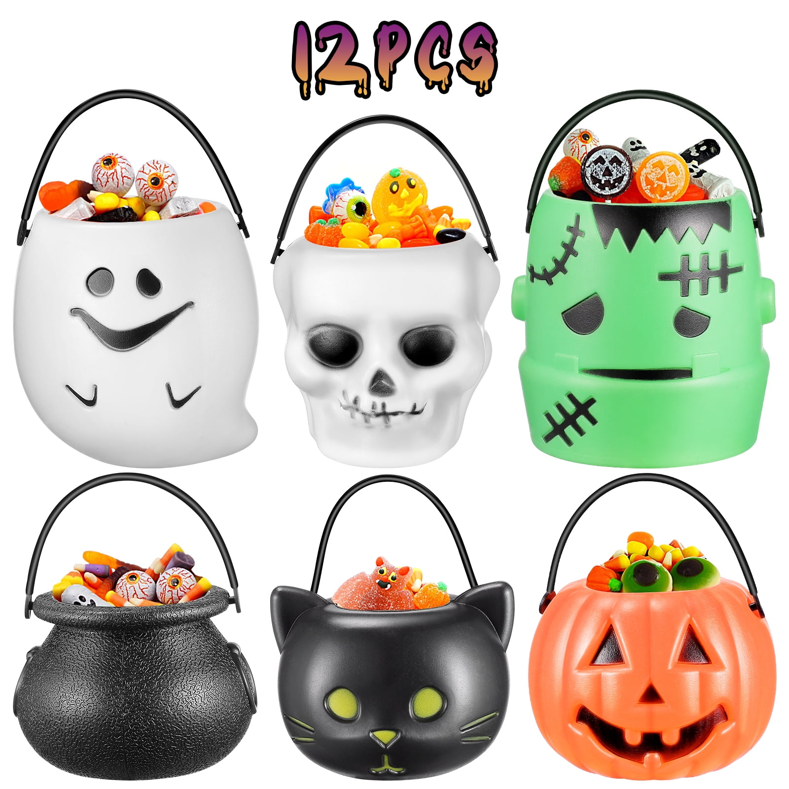 Bulk Lot 12 x Witch Cauldron Candy Cup 5cm Halloween Trick Or Treat Candy Favors 