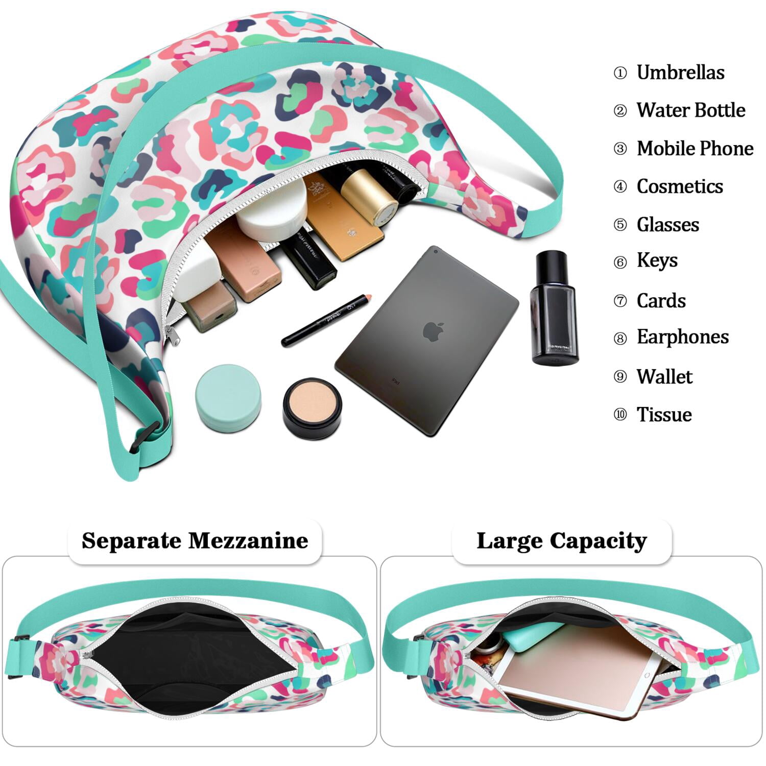 Classic Vintage Leopard Pattern Crossbody Tote for Women, Tropical Cheetah Print Shoulder Bag, Lightweight Water-Resistant Hobo Purse with Abstract Romantic Texture