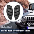 thumbnail image 2 of Unique Bargains Pair Vehicle Hood Side Air Vent Cover Bezels Trim Matte Black for Jeep Wrangler JK, 2 of 6