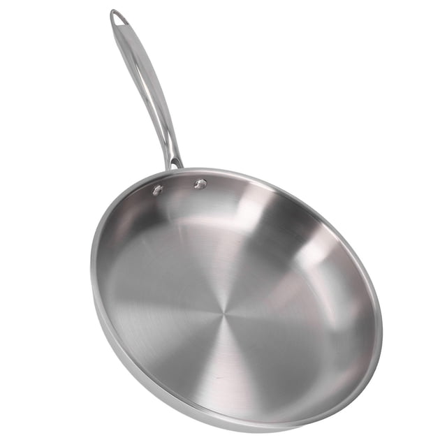 Frying Pan Nonstick, Stainless Steel Kitchen Open Skillet with Handle, Fast Even Heating Omelet Pan Cooking Pot for Induction Cooker, Stove, for Steak