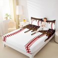 thumbnail image 3 of Castle Fairy Brown Ice Cream Drip Bed Sheets 4-Piece, Sport Baseball Full Size Sheets,1 Fitted Sheet, 1 Flat Sheet and 2 Pillowcases, 3 of 6