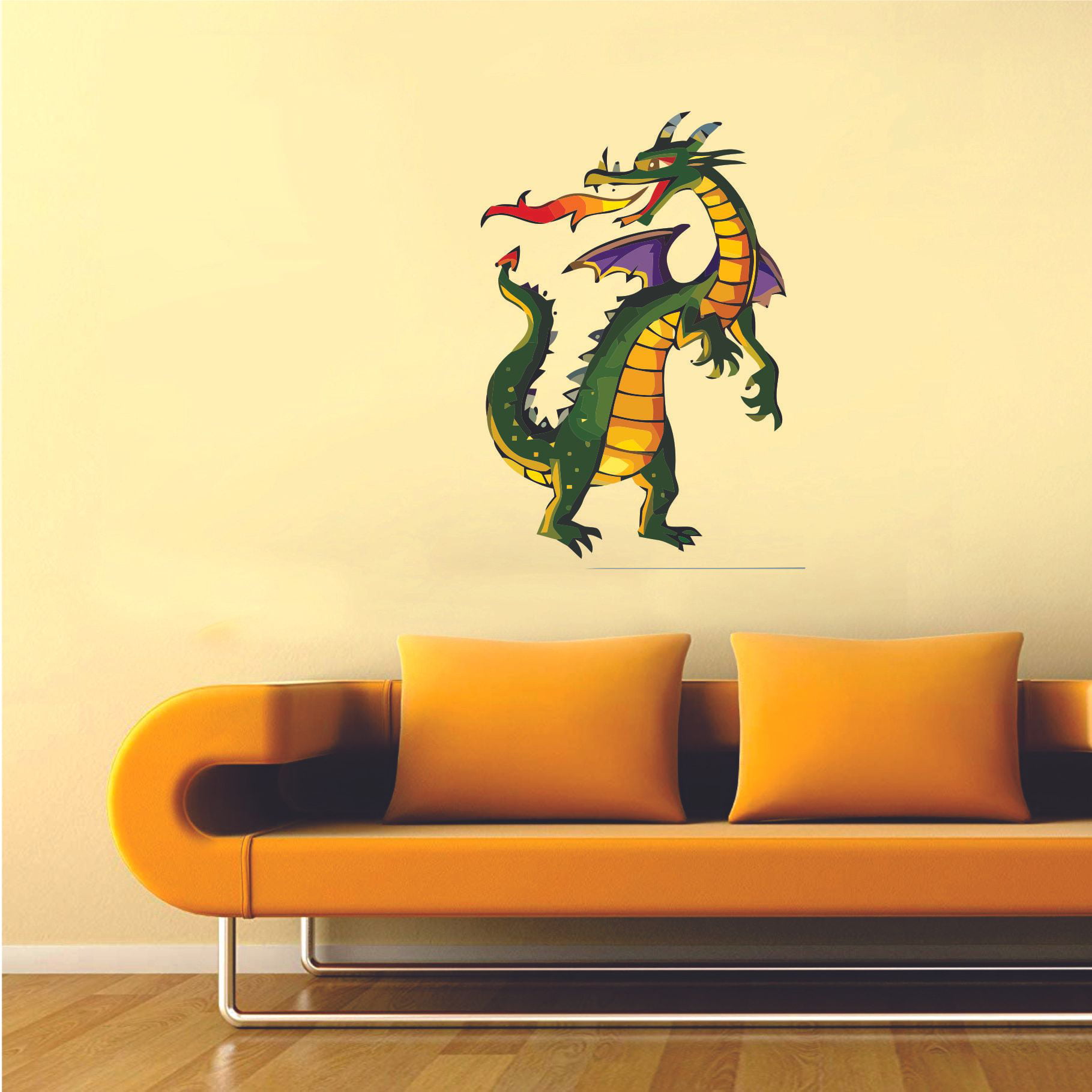 Large Dragon With Gold Wall Sticker 