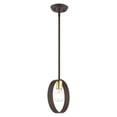 thumbnail image 3 of 46411-07 Livex Lighting Modesto - 1 Light Pendant in Industrial Style - 5.13 Inches wide by 12.25 Inches high-Bronze Finish    -Traditional, 3 of 10