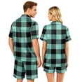 thumbnail image 5 of Men's Pajama Sets Button Up Pajamas for Women Matching Pajamas for Couples Mens Pajamas Set Shorts Couple Matching Pajamas Sets Short Sleeve Button Down Sleepwear Pjs Shorts Set Soft Loungewear, L, 5 of 5