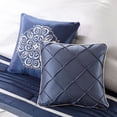 thumbnail image 3 of Luxurious 7Piece Bedding Sets Hypoallergenic Polyester Classic Navy Comforter for All Seasons, 3 of 8