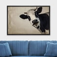thumbnail image 2 of wall26 Framed Canvas Print Wall Art Black &amp; White Cow Portrait on Grunge Background Animals Wildlife Digital Art Realism Rustic Nature Photography for Living Room, Bedroom, Office - 24"x36&q, 2 of 5
