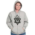 thumbnail image 3 of Triangle Eye Star Symbolic Spirit Unisex Fleece Graphic Zip Up Hoodie Brisco Brands 3X, 3 of 5