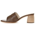 thumbnail image 2 of Journee Signature Womens Genuine Leather Kellee Slip On Stacked Heel Open Square Toe Sandals, 2 of 8