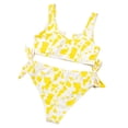 thumbnail image 2 of Abcnature Women's Bikini Swimsuits Sets, Thong Bikini Sets Sexy Bathing Suit Split Cow Pattern Printed Bikini Swimwear Bikini Sets for Women Yellow XL, 2 of 3