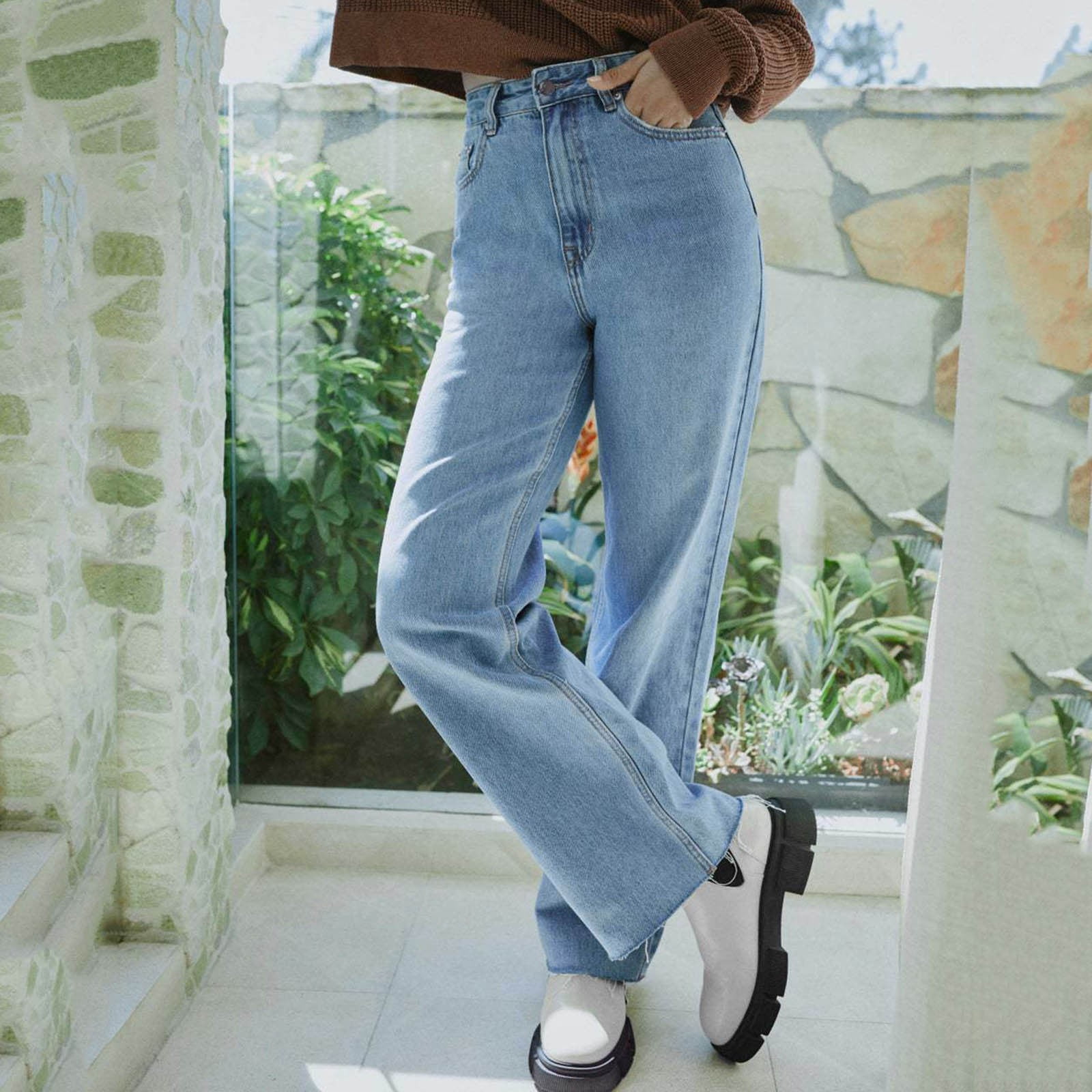 Aayomet Women Jeans Tall Women's Totally Shaping Skinny Jeans,Light Blue M  - Walmart.com