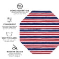 thumbnail image 3 of Honeii USA Colors Stripes print Leather Coaster Set of 4, ideal for safeguarding your furniture from drinks spills and effortless cleanup-Octagon, 3 of 6