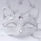 thumbnail image 3 of Media cara Máscara de encaje Cosplay Animal Máscara de zorro Complementos de rendimiento Suministros para fiestas sin plumas Blanco, 3 of 7
