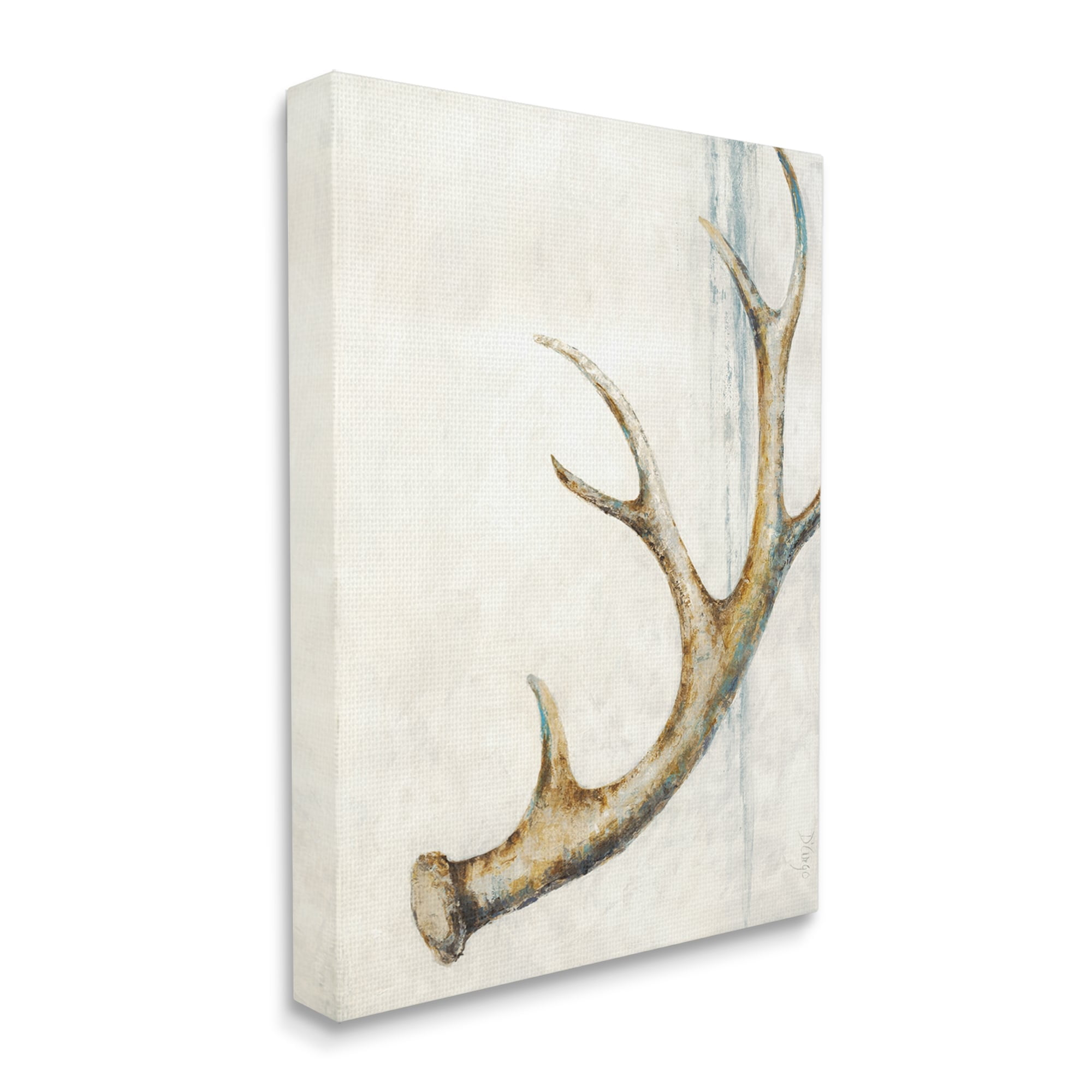 Stupell Industries Abstract Deer Antler Design Blue Accents Painting Canvas Wall Art, 16 x 20, Design by Dina D'Argo