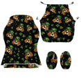 thumbnail image 5 of SCRAWLGOD St. Patrick's Day Shamrock Dog Hat Print Green Black 4 Pieces Gaming Chair Covers with Armrest Covers Machine Washable Gaming Chair Slip Cover Set Breathable Rotating Armchair Slipcovers, 5 of 7