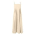 thumbnail image 5 of Womens Maxi Dress Contrast Trim Spaghetti Straps Summer Outfits Travel Vacation Sleeveless Long Dresses plus Size Casual Dresses Casual Dress Shirt Dress for Women Summer Summer Dress Women Casual, 5 of 5