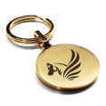 thumbnail image 1 of Stainless Steel Mythical Pegasus Head Round Medallion Keychain Circle Ring, 1 of 2