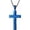 Blue, variant on Religion Cross Lord's Prayer Stainless Steel Pendant Necklace Rolo Cable Wheat Chain