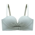 thumbnail image 1 of Gibobby Brasier Cierre Frontal Cómodo botón frontal para mujer, a la moda, ajustable, antideslizante, sin rastro, sin borde de, sujetador sexy(Verde,34), 1 of 5