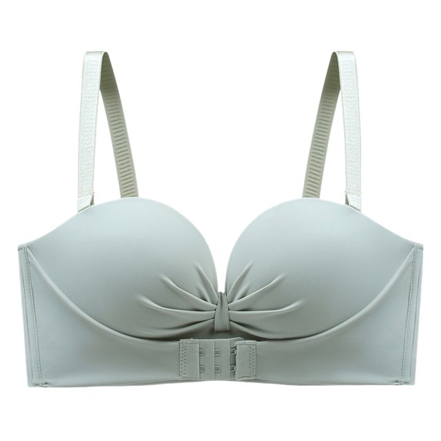 Gibobby Brasier Cierre Frontal Cómodo botón frontal para mujer, a la moda, ajustable, antideslizante, sin rastro, sin borde de, sujetador sexy(Verde,34)