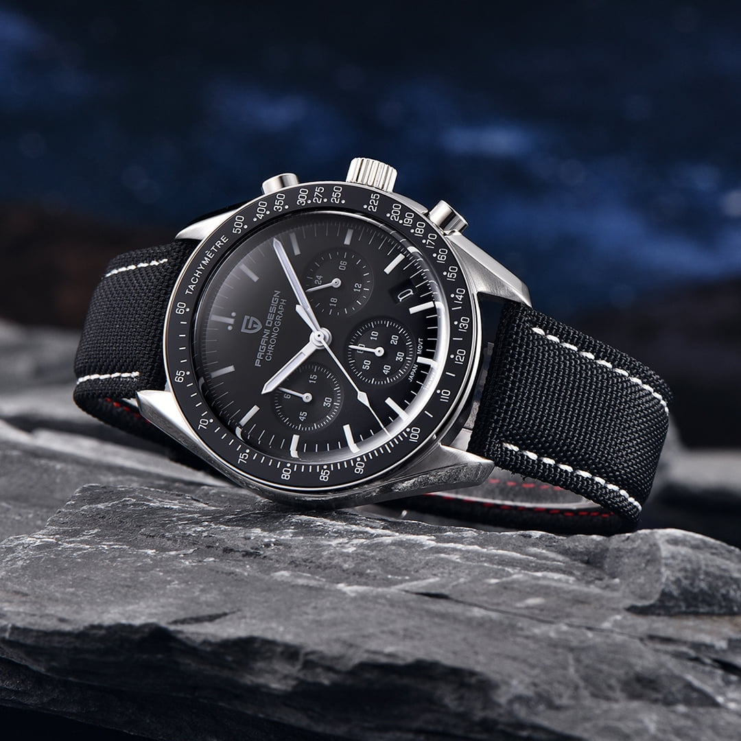 PAGANI DESIGN Men's Quartz Watches 40mm New Release full Stainless Steel Waterproof Sports Chronograph Wrist Watch for Men Sapphire Dial Glass