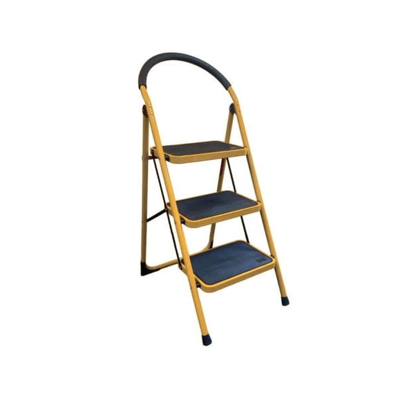 3-step metal body ladder with foot grip and foam handle