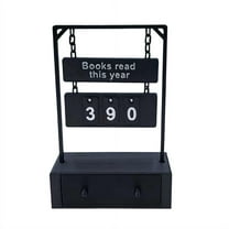 3D Printed Hanging Book Counter With Digital Storage -  Books Read This Year Counter - Book Counter Tracker - Book Counter Bookshelf Decor - Reading List Book Club Gifts For Book Lovers（Black）