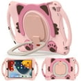 thumbnail image 2 of [Cute Cat Pattern] Handle Case for Apple iPad 10.2-Inch (9th/8th/7th Generation) Tablet & Apple 10.5-inch iPad Pro & Apple 10.5-inch iPad Air (3rd generation), Shockproof Cover for Kids (Pink), 2 of 11