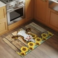 thumbnail image 3 of Bathroom Rugs 2x3 Ft, Farmhouse Cow Non Slip Area Rugs for Kitchen Bedroom Entryway, Vintage Country Sunflower Brown Wood Washable Carpet Runner Rug Floor Mats for Bedroom Home Decor, 3 of 9