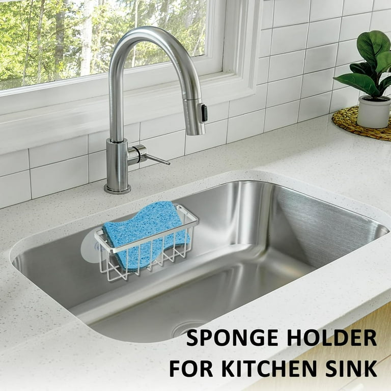Chrome Sink Caddy Sponge Holder for Dish, Kitchen Sink - Main Image