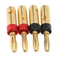 thumbnail image 2 of Bienvenido Preffair 4 conectores tipo banana para altavoz, chapados en oro de 24 quilates, doble tornillo, conector tipo banana para cable de audio, 2 of 8