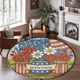 thumbnail image 2 of Round Area Rug, Flag2 Non-Slip Floor Mat, Soft Washable Carpet for Living Room Bedroom Decor 31 Inch, 2 of 6