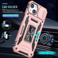 thumbnail image 6 of 14 Plus case,iPhone 14 Plus case for Woman with Sliding Lens Cover and Kickstand Shockproof Case,TPU Durable Rugged Bumper Textured Matte Hybrid Design for iPhone 14 Plus case（Rose Gold）, 6 of 12