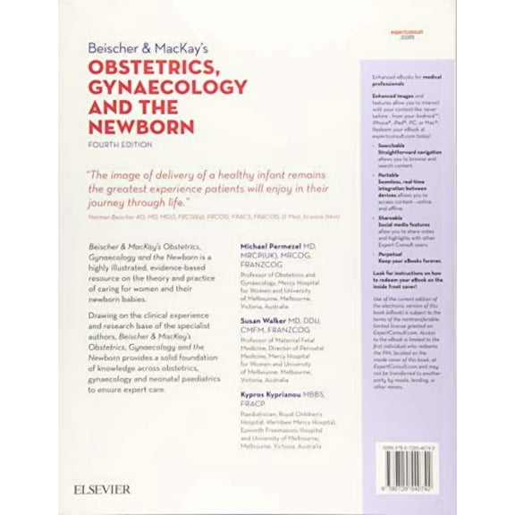 Beischer & MacKay's Obstetrics, Gynaecology and the Newborn: An Illustrated Textbook Permezel MD MRCP(UK) MRCOG FRANZCOG, Michael; Walker MD DDU CMFM FRANZCOG, Susan and Kyprianou MBBS FRACP, Kypros