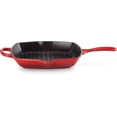 thumbnail image 2 of mm Enameled Cast Iron Signature Square Skillet Grill, 10.25", Cerise, 2 of 7