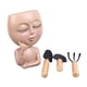 thumbnail image 1 of Face Planter Pot Resin Head Ornament for Indoor Outdoor Plants Pearl Tears Girl Dark Brown with 3 Shovels, 1 of 5