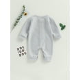 thumbnail image 4 of xiaxaixu Baby Boys Waffle Rompers Solid Color Buttons Crew Neck Long Sleeve Infant Jumpsuits Fall Toddler Clothes Bodysuits, 4 of 8