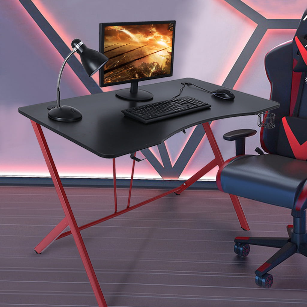 Details about   47.2'' Computer Table Gaming Desk Workstation Home Office Black w/headphone hook 