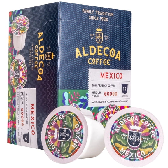 Aldecoa Mexico Coffee Pods, Single Origin Mexico Coffee, Compatible with Keurig K-Cup Brewers, Medium Roast, 72 Count Value Pack