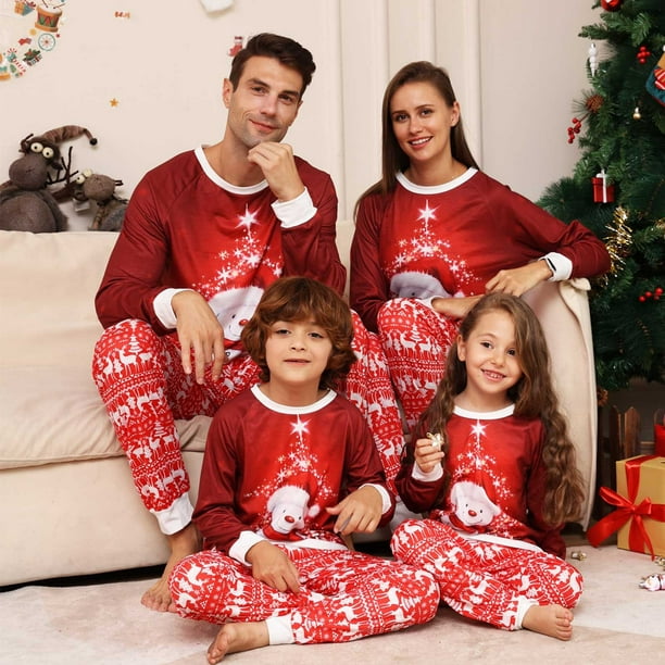 Pajamas for Men Christmas Fashion Long Sleeves Men Printed Top+