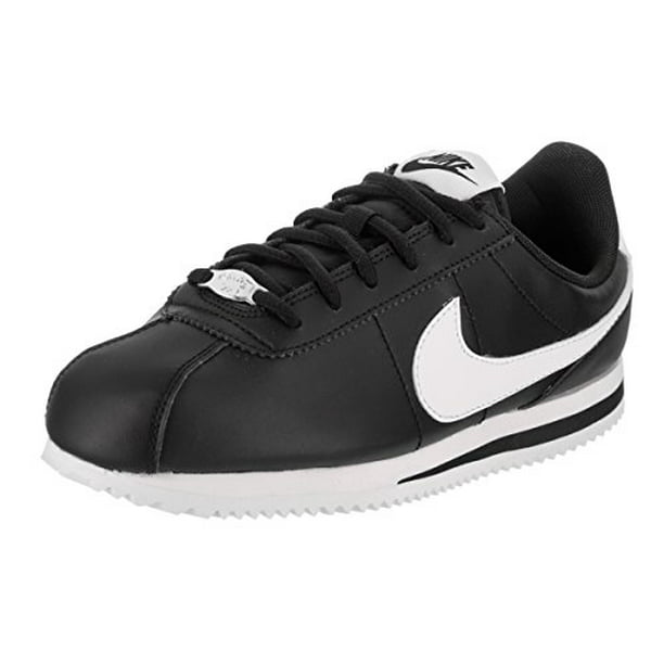 Youth Cortez Basic Black Synthetic Leather Trainers 39 EU - Walmart.com