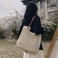 thumbnail image 4 of Large Capacity Handbags for Women Straw Bag Shoulder Bag Handmade Seasides Bag Female Hollows Out Beach Bag Vacation Bag, 4 of 21