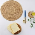 thumbnail image 4 of 2 Packs Round Woven Placemats for Dining Table, 11.8" Natural Water Hyacinth Straw Braided Placemat, Handmade Heat Resistant Non-Slip Weave Placemats for Outdoor Patio Table, 4 of 7