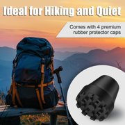 SupreGear 11mm Rubber Trekking Pole Tips, 4-Pack Walking Stick End Caps Replacement for Hiking & Trekking