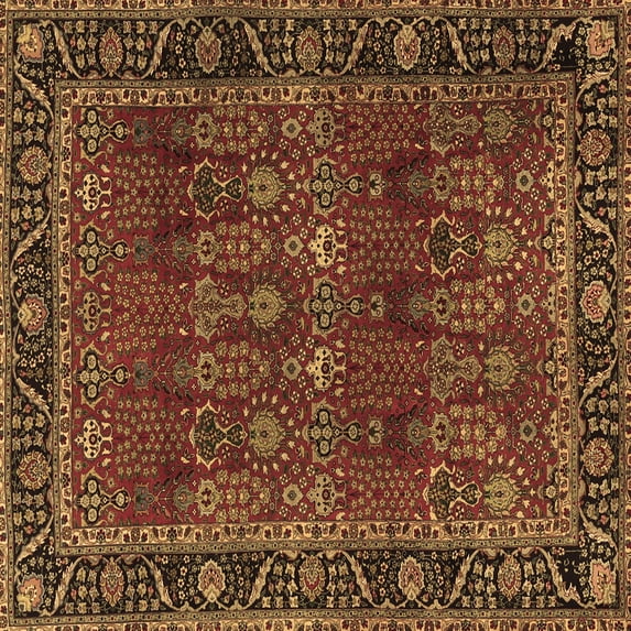 Ahgly Company Indoor Square Persian Brown Traditional Area Rugs, 4' Square