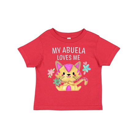 

Inktastic My Abuela Loves Me with Cute Kitten and Flowers Gift Toddler Boy or Toddler Girl T-Shirt