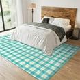 thumbnail image 3 of 4x8ft Rugs For Office,Classic Green Plaid Living Room Carpet,Simple Lines Decorate Breathable Soft Non-Slip For Living Room Kids Room, 3 of 7