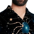 thumbnail image 5 of Cancer Constellation Men's Short Sleeve Poplin Shirt, Casual Printed Button Down Top for Summer Beach, Spread Collar Unisex Beach Shirt, 5 of 6