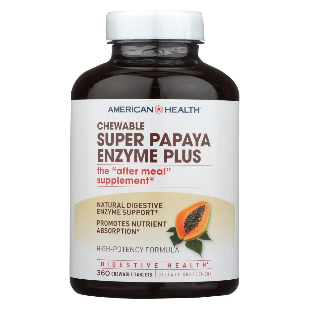 American Health Super Papaya Enzyme Plus Chewable 360 Chewable