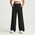 thumbnail image 2 of StSilkitty Loose Sweatpants for Boys Girls Solid Color High Waist Elastic Drawstring Wide Leg Jogger Trousers with Pockets, 2 of 9