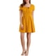 thumbnail image 2 of INSPIRAR CHIC Vestido de Promoción A-Line de Manga Corta con Cuello Cuadrado Impreso para Mujeres S Amarillo-Corazón, 2 of 8
